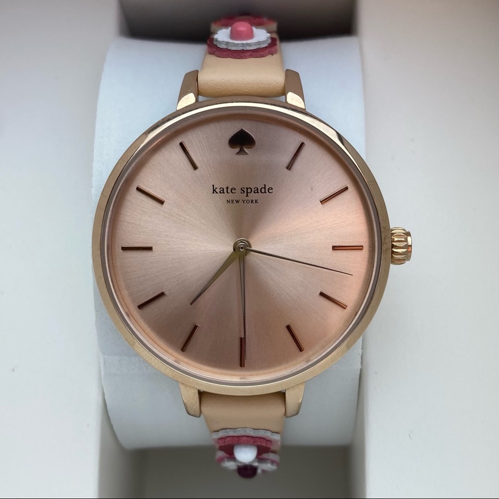 Kate Spade Metro Floral Nude Leather Women…